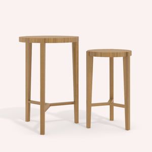 traditional bedside table / oak / rectangular