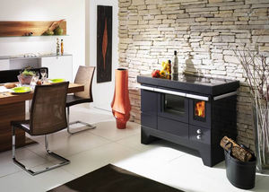 wood range cooker / enameled / for granite / original design