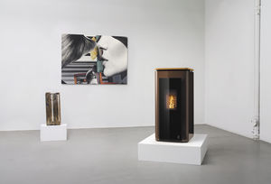 pellet heating stove / wood pellet / contemporary / granite