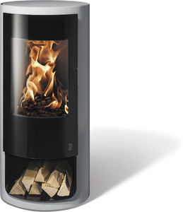 wood heating stove / contemporary / metal