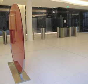 interior fitting glass panel / building / for professional use / lacquered