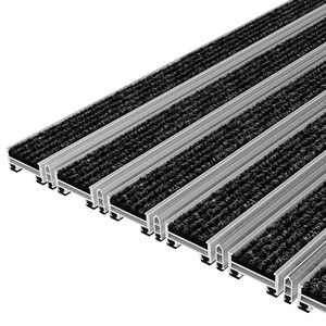 entrance mat for public buildings / rubber / aluminum / dust control