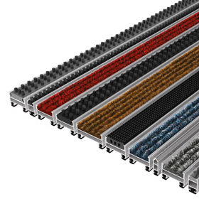 entrance mat for public buildings / rubber / aluminum / dust control
