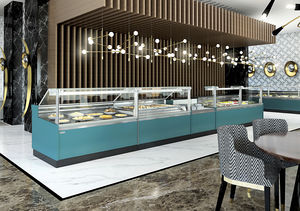 refrigerated display counter / illuminated / for shops