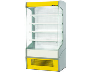 upright refrigerated display case / illuminated / for shops