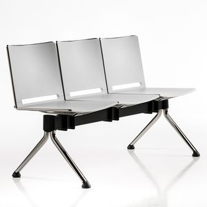 metal beam chairs / polypropylene / 3-seater / indoor