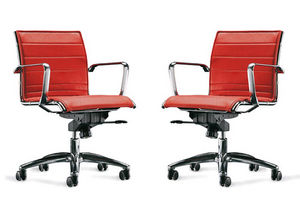 contemporary office armchair / mesh / aluminum / swivel