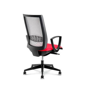contemporary office armchair / polypropylene / fabric / leather