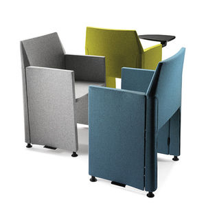 contemporary visitor armchair / fabric / tablet / folding