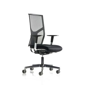 contemporary office armchair / mesh / aluminum / swivel