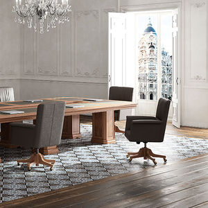 contemporary conference chair / upholstered / with armrests / star base