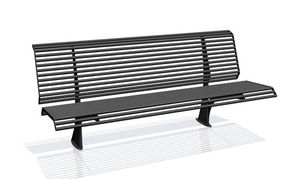 public bench / contemporary / stainless steel / with backrest