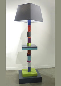 floor-standing lamp / contemporary / wooden / custom