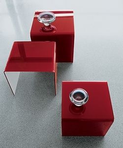 nesting table / contemporary / glass / rectangular