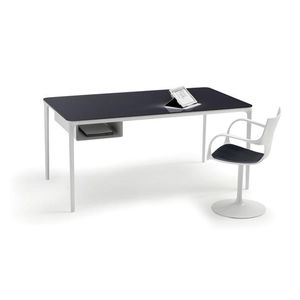 wooden desk / aluminum / glass / HPL