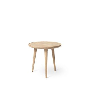 contemporary side table / oak / oak base / round
