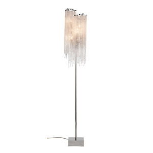 floor-standing lamp / contemporary / steel / crystal