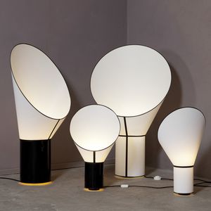 table lamp / contemporary / lacquered steel / fabric