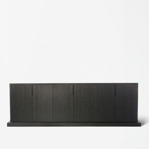 contemporary sideboard / wooden / marble / black