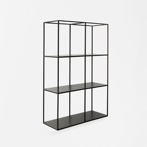 wall-mounted shelf / contemporary / lacquered wood / aluminum