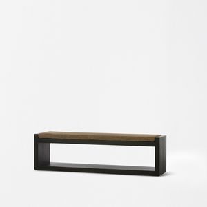 contemporary upholstered bench / fabric / leather / wooden