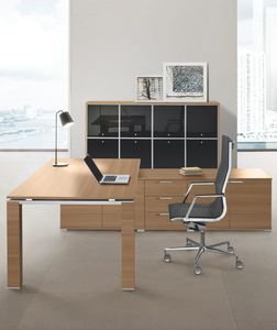 executive desk / wooden / glass / contemporary