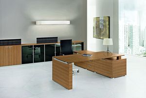 executive desk / contemporary / wooden / glass