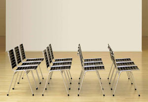 contemporary chair / stackable / aluminum
