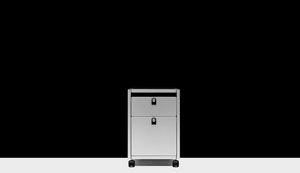 steel office unit / 2-drawer / on casters