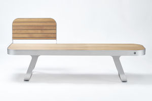 public bench / contemporary / metal / wooden