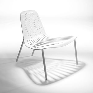 contemporary chair / aluminum / 3-legged / commercial