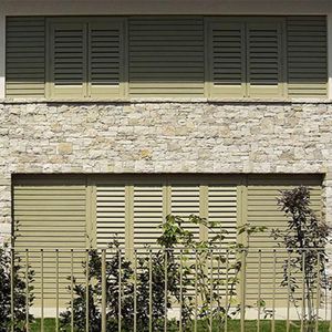 wooden solar shading / for facades / window