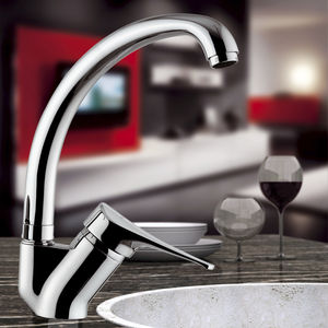 chromed metal mixer tap / kitchen / 1-hole