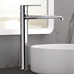 washbasin mixer tap / chrome-plated brass / bathroom / 1-hole