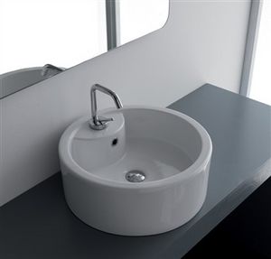 countertop washbasin / round / ceramic / contemporary