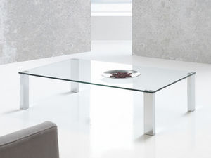 coffee table / contemporary / glass / rectangular