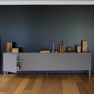 contemporary sideboard / melamine / gray