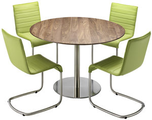 oval table / contemporary / steel