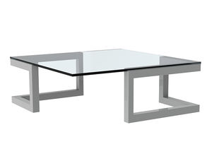 coffee table / contemporary / glass / square