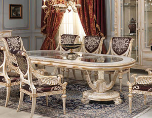 oval table / Louis XVI style / glass