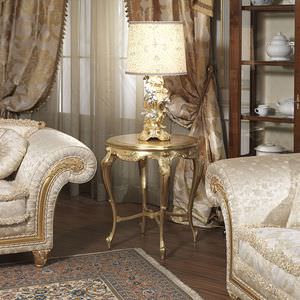 classic side table / leather / round