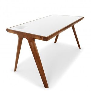 oak desk / American walnut / leather / Corian®