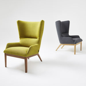 contemporary armchair / fabric / wing / high-back