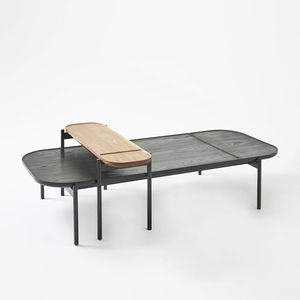 contemporary coffee table / oak / walnut / stained wood
