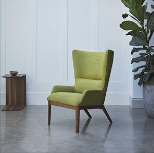 contemporary armchair / fabric / high-back / wing