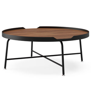 contemporary coffee table / brass / American walnut / HPL