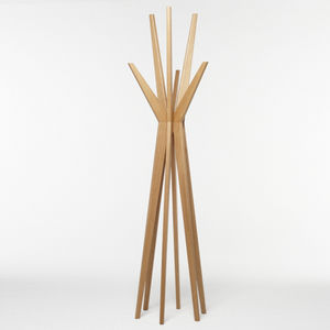 floor coat rack / contemporary / oak / American walnut