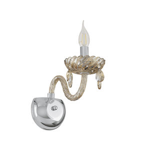 traditional wall light / steel / glass / halogen