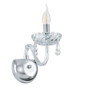 traditional wall light / steel / glass / halogen