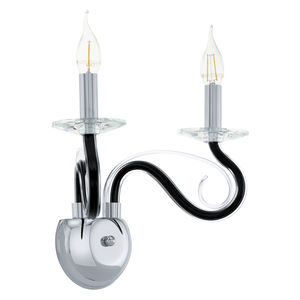 contemporary wall light / steel / glass / halogen